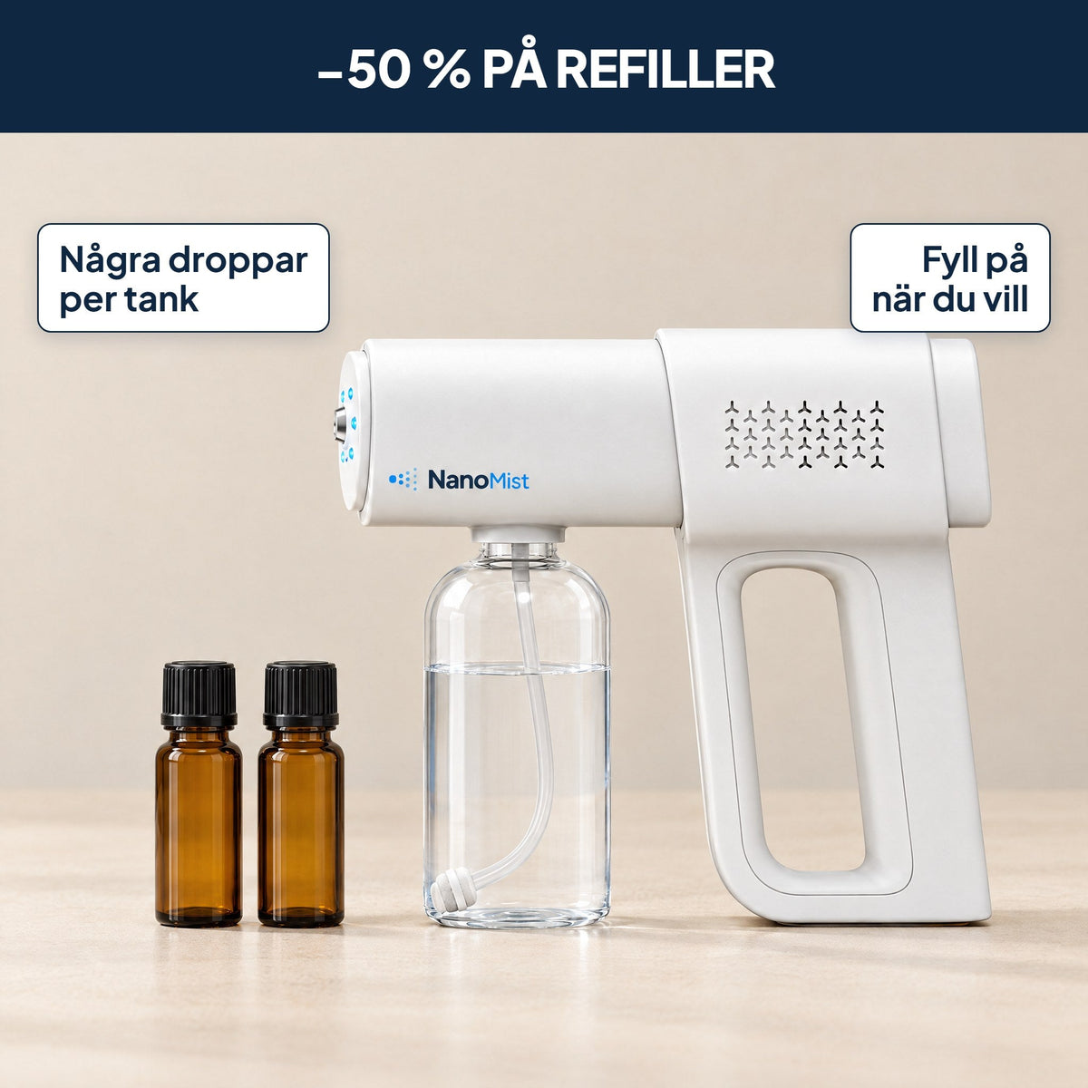 NanoMist med refiller, −50 % på refiller