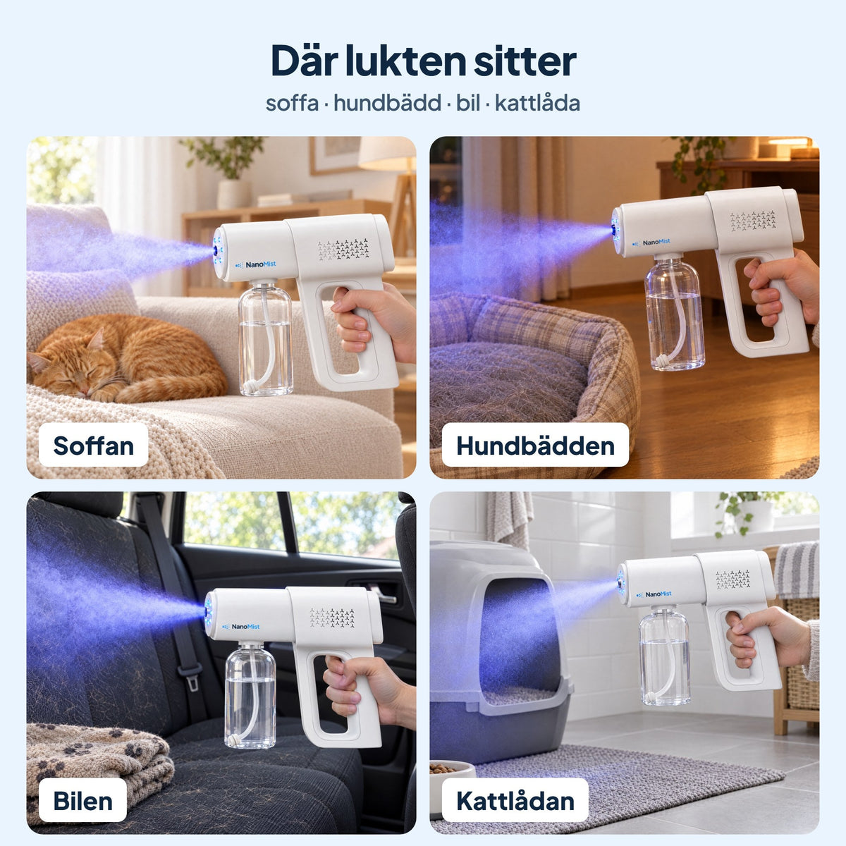 Där lukten sitter: soffan, hundbädden, bilen och kattlådan